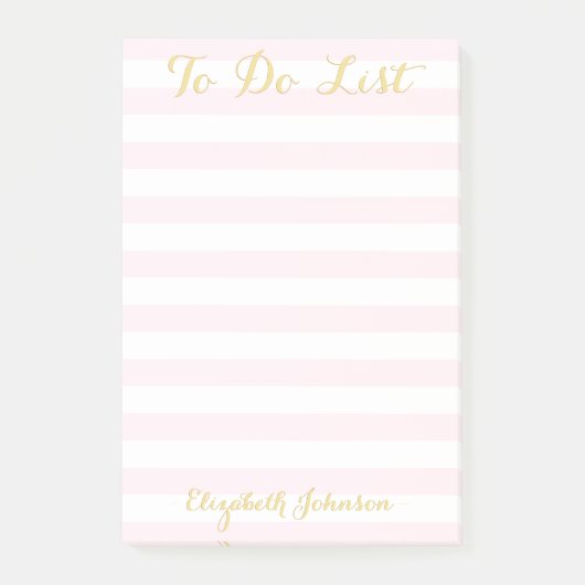Elegant Trendy grafische Moderne Roze Stripes om l Post-it® Notes (Voorkant)