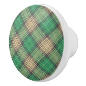 Elegant trendy groene tartan schotgelvis keramische knop (Rechts)