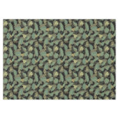 Elegant Trendy Herfst Green Leaves Autumn Black Tafelkleed (Voorkant (Horizontaal))