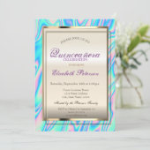 Elegant Trendy Holographic Quinceañera Kaart (Staand voorkant)