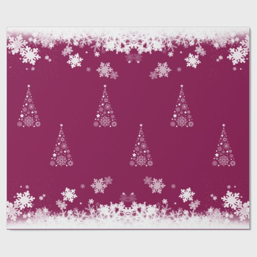 Elegant Trendy Kerst Magenta inpakpapier (Vlak)