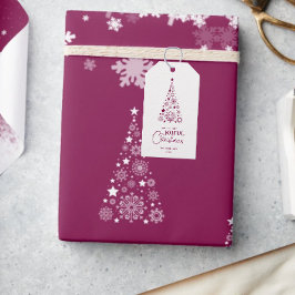 Elegant Trendy Kerst Magenta inpakpapier