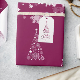 Elegant Trendy Kerst Magenta inpakpapier