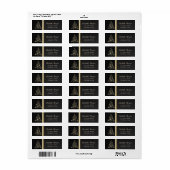 Elegant Trendy kerstboom, Faux Gold, zwart Etiket (Full Sheet)