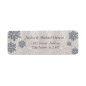 Elegant trendy-kerstsnowflake glitter etiket (Voorkant)