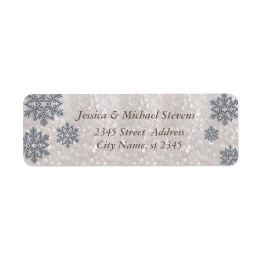 Elegant trendy-kerstsnowflake glitter etiket (Voorkant)