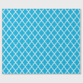 Elegant, trendy, klassiek waterblauw quatrefoil cadeaupapier (Vlak)