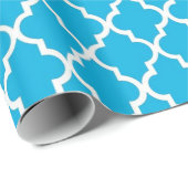Elegant, trendy, klassiek waterblauw quatrefoil cadeaupapier (Rol Hoek)