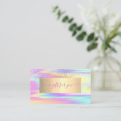 Elegant Trendy Lijst Colorful Holographic Kortingskaartje (Staand voorkant)