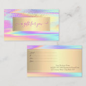 Elegant Trendy Lijst Colorful Holographic Kortingskaartje (Voorkant / Achterkant)