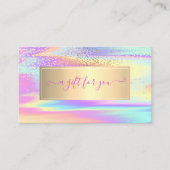 Elegant Trendy Lijst Colorful Holographic Kortingskaartje (Voorkant)