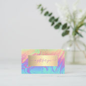 Elegant Trendy Lijst Confetti Ombre Holographic Kortingskaartje (Staand voorkant)