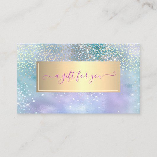 Elegant Trendy Lijst Diamonds Holographic Kortingskaartje (Voorkant)