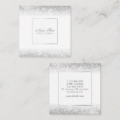 Elegant Trendy Luxe Silver Square Visitekaartje (Voorkant / Achterkant)