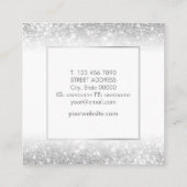 Elegant Trendy Luxe Silver Square Visitekaartje (Achterkant)