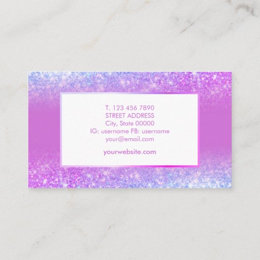 Elegant Trendy Luxury Paars Visitekaartje (Achterkant)