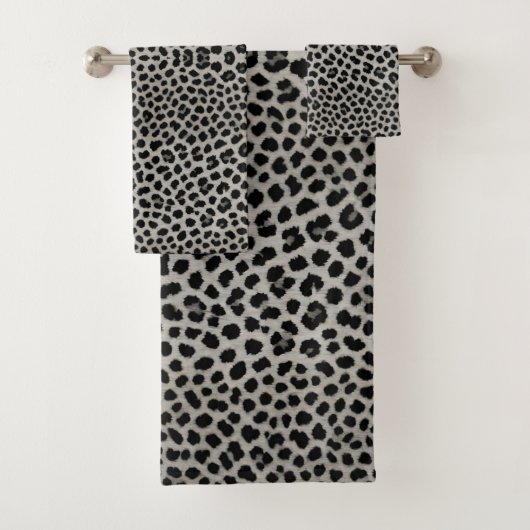 Elegant Trendy Luxury White Leopard Collectie Bad Handdoek (Insitu)