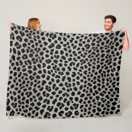 Elegant Trendy Luxury White Leopard Collectie Fleece Deken (In situ)