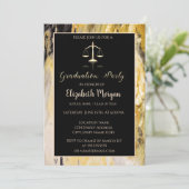 Elegant Trendy Marble Law School Graduparty Kaart (Staand voorkant)