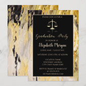 Elegant Trendy Marble Law School Graduparty Kaart (Voorkant / Achterkant)