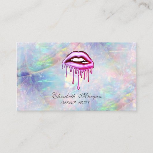 Elegant Trendy Metallic druppelaar Opal Visitekaartje (Voorkant)