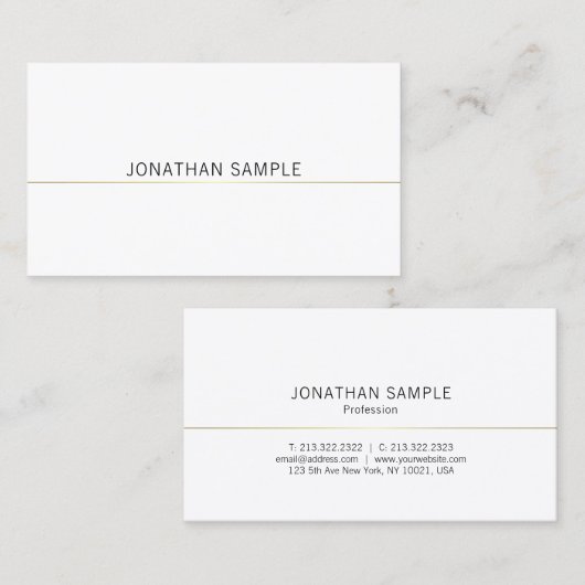 Elegant Trendy Minimalistisch Design Goud Duidelij Visitekaartje (Voorkant / Achterkant)