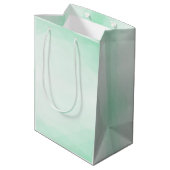 Elegant Trendy Mint Green Color Modern Sjabloon Medium Cadeauzakje (Achterkant Gekanteld)