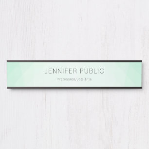 Elegant Trendy Mint Groen Modern Minimalist Deurbordje