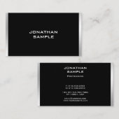 Elegant Trendy Modern Black Silver Professional Visitekaartje (Voorkant / Achterkant)