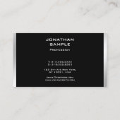Elegant Trendy Modern Black Silver Professional Visitekaartje (Achterkant)