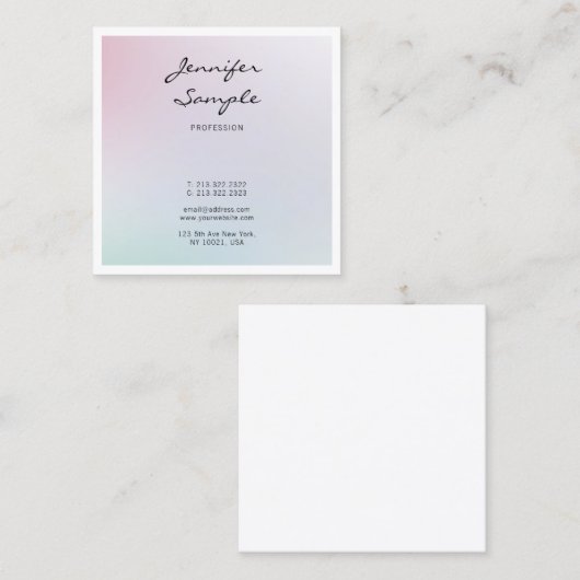 Elegant Trendy Modern Creative Design Professional Vierkante Visitekaartje (Voorkant / Achterkant)