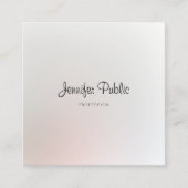 Elegant Trendy Modern Creative Plain Professional Vierkante Visitekaartje (Voorkant)