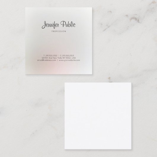 Elegant Trendy Modern Design Professional Stijlvol Vierkante Visitekaartje (Voorkant / Achterkant)