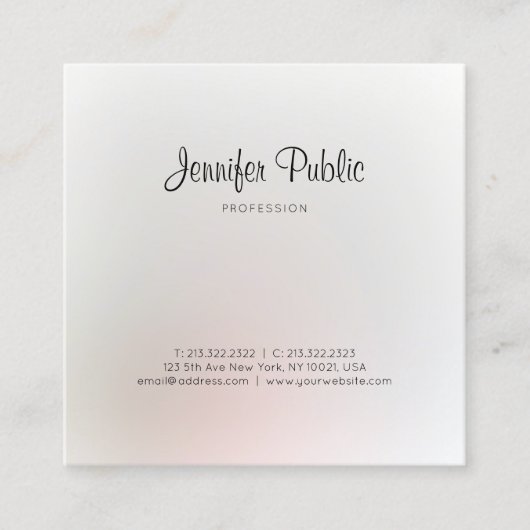 Elegant Trendy Modern Design Professional Stijlvol Vierkante Visitekaartje (Voorkant)