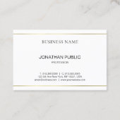Elegant Trendy Modern Gold Striped Simple Plain Visitekaartje (Achterkant)
