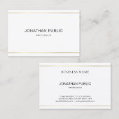 Elegant Trendy Modern Gold Striped Simple Plain Visitekaartje (Voorkant / Achterkant)