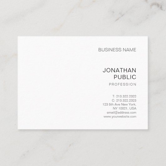 Elegant Trendy Modern Minimalist Design Sjabloon Visitekaartje (Achterkant)