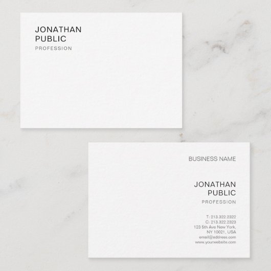 Elegant Trendy Modern Minimalist Design Sjabloon Visitekaartje (Voorkant / Achterkant)