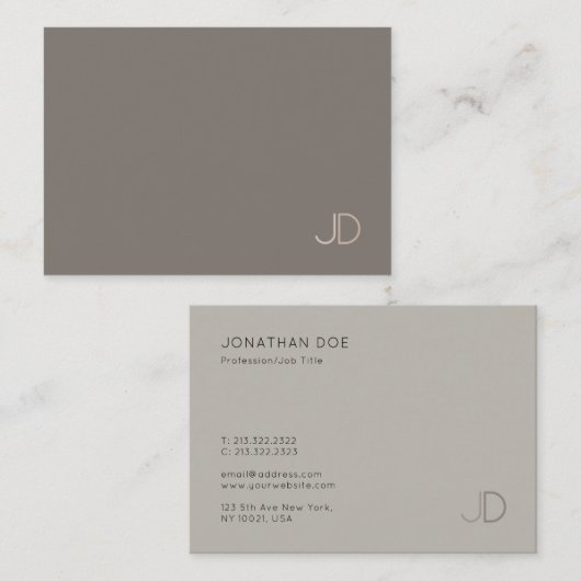 Elegant Trendy Modern Monogram Eenvoudige Sjabloon Visitekaartje (Voorkant / Achterkant)