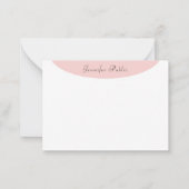 Elegant Trendy Moderne Calligrafie Blush Pink Whit Notitiekaartje (Achterkant)