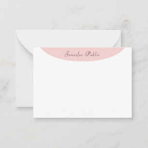 Elegant Trendy Moderne Calligrafie Blush Pink Whit Notitiekaartje