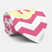 Elegant, trendy, mooi roze chevron monogram stropdas (Opgerold)