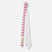 Elegant, trendy, mooi roze chevron monogram stropdas (Achterkant)