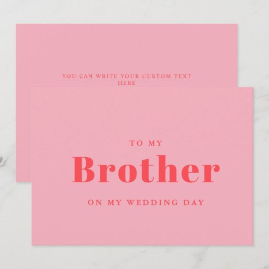 Elegant & trendy naar mijn broer op mijn trouwdag (Voorkant / Achterkant)