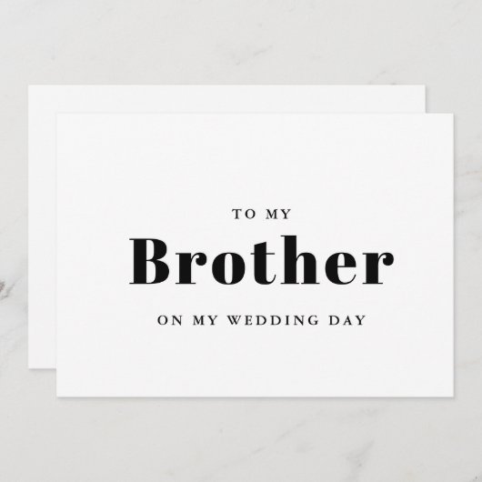 Elegant & trendy naar mijn broer op mijn trouwdag (Voorkant / Achterkant)