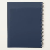 Elegant Trendy Navy Blue & Cream Bloemen Waterverf Planner (Achterkant)