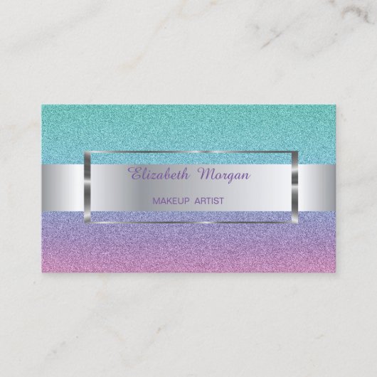 Elegant Trendy Ombre Glitter Stripe , Lijst Visitekaartje (Voorkant)