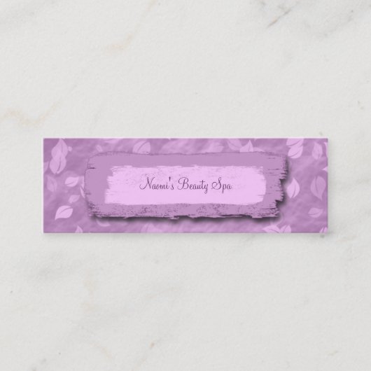 elegant trendy paars blad spa visitekaartje (Voorkant)