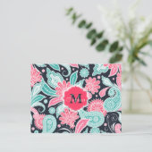 Elegant trendy paisley florale afbeelding briefkaart (Staand voorkant)