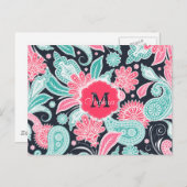 Elegant trendy paisley florale afbeelding briefkaart (Voorkant / Achterkant)